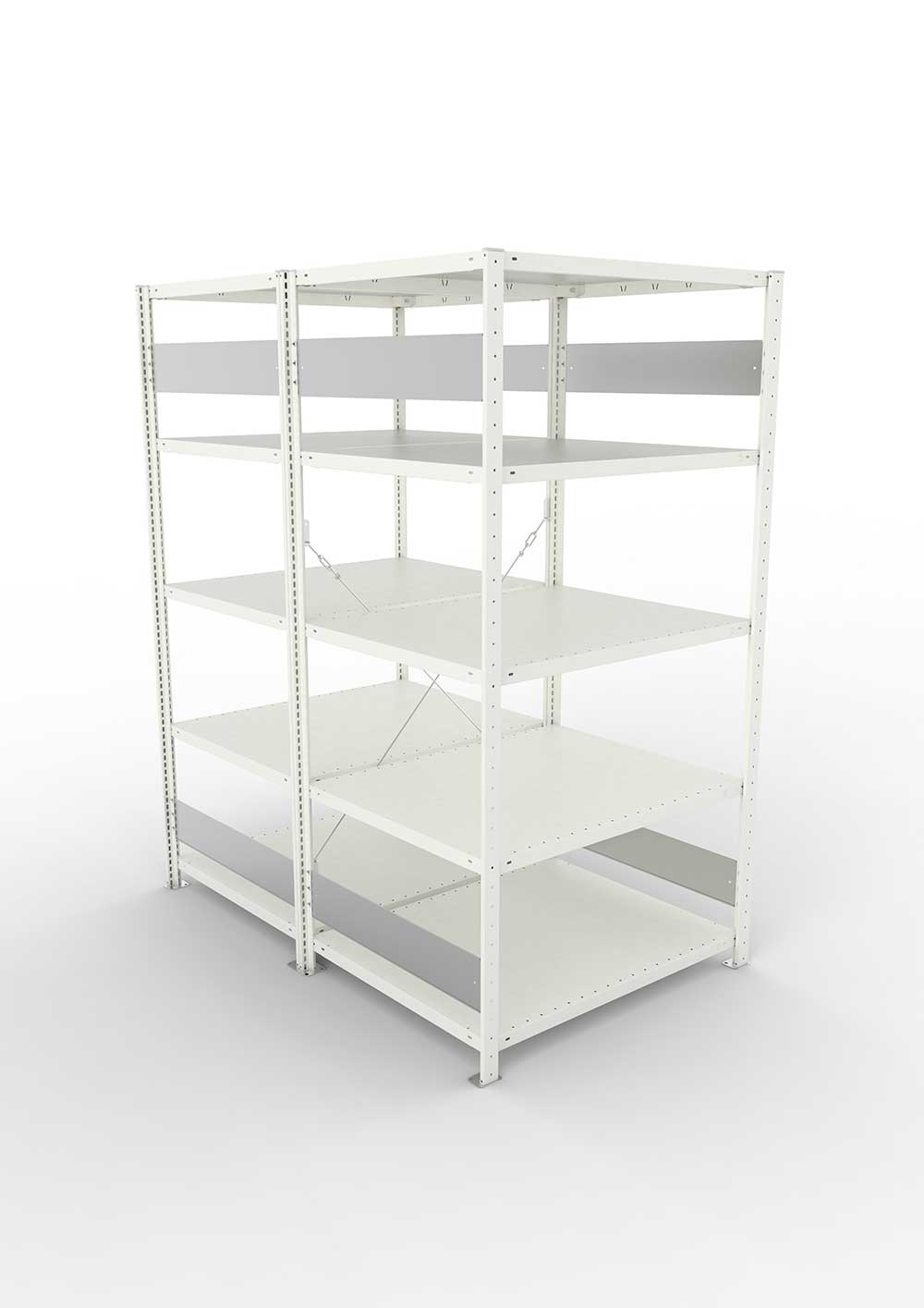 Metallregal Pro-Flex Stecksystem Doppelgrundregal – 200×100×80 cm, 230 kg, RAL 7035