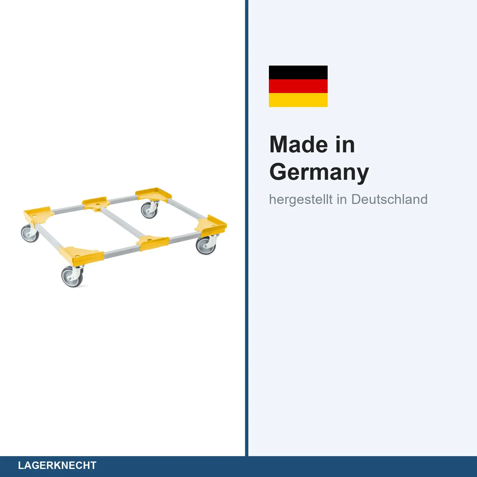 Transportroller VARIABLE - 800x600 - 1x unterteilt - Kunststoffräder 4 Lenkrollen Gelb