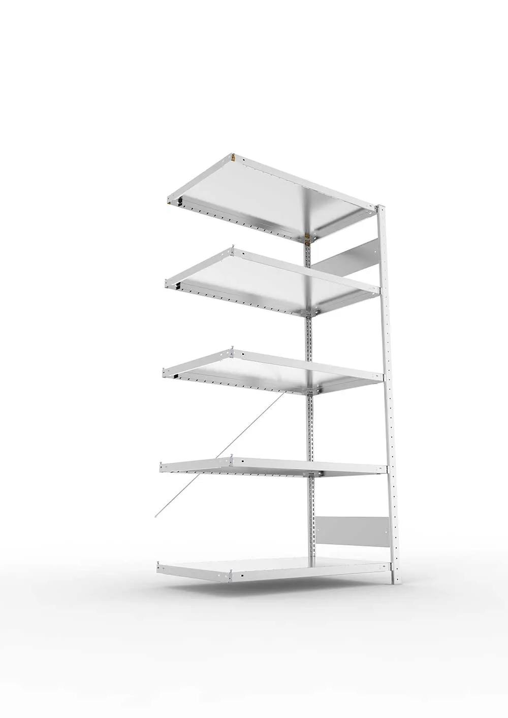 Kellerregal Pro-Flex Stecksystem Anbauregal – 200×100×60 cm, 230 kg, verzinkt, 5 Böden