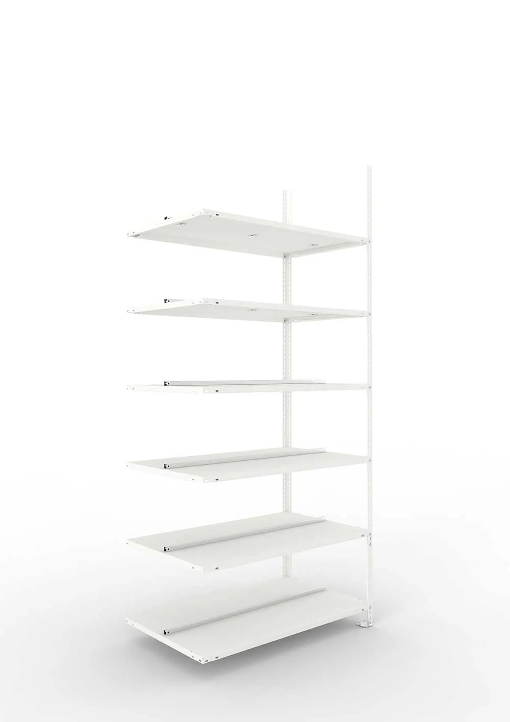 Büroregal Pro Schraubsystem Anbauregal – 220×100×60 cm, RAL 7035