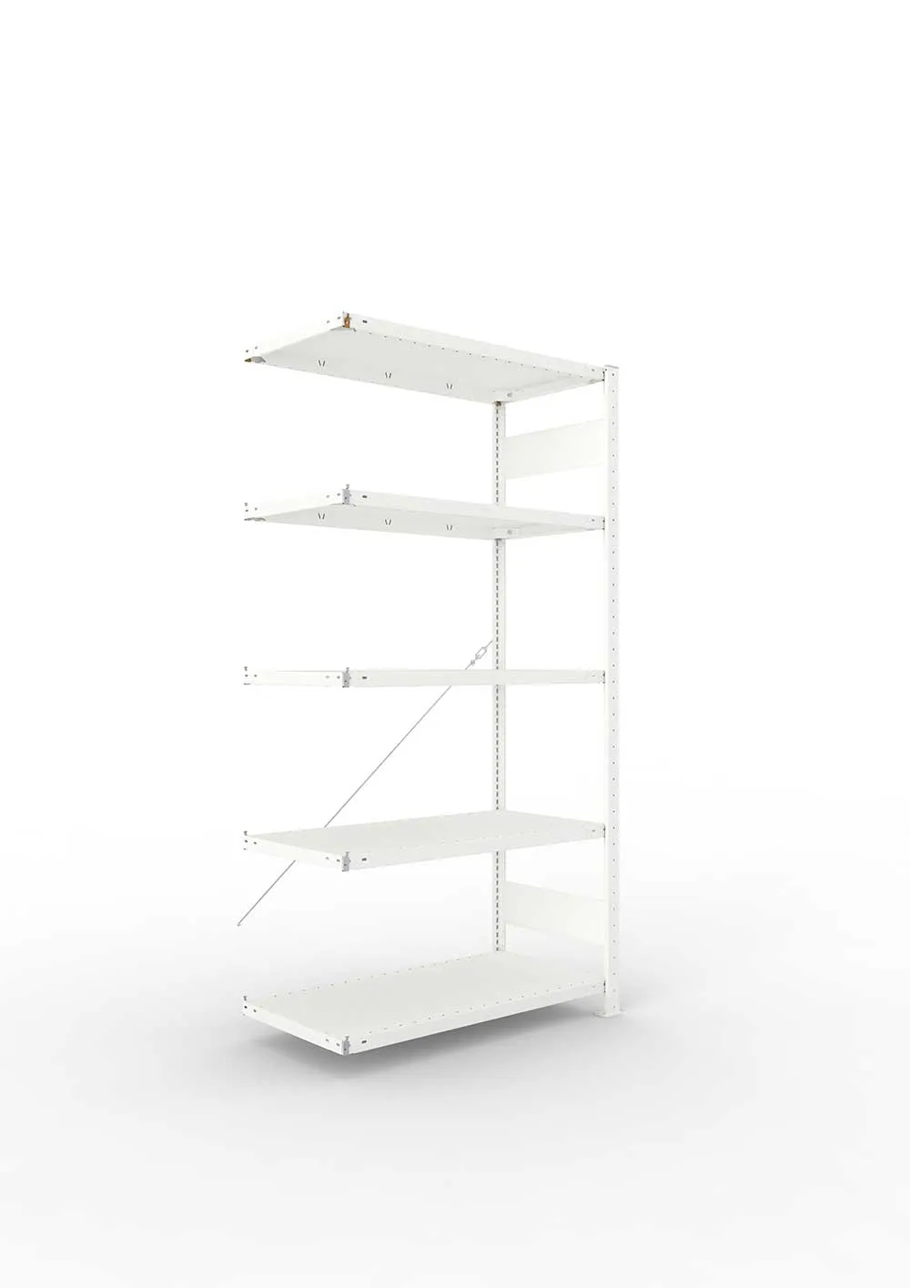 Metallregal Pro-Max Stecksystem Anbauregal – 200×100×50 cm, 150 kg, RAL 7035, 5 Böden