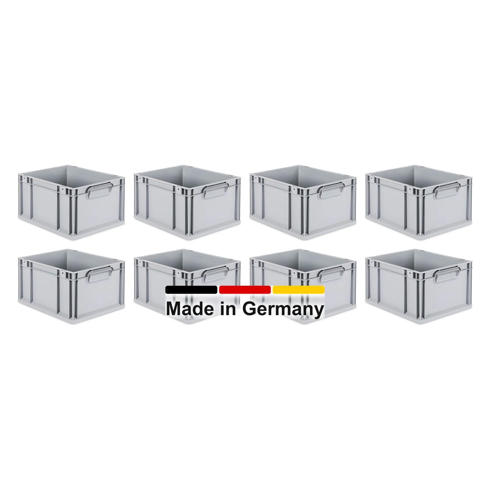 8x Eurobox 40x30x22 cm - NextGen, Griffe geschlossen