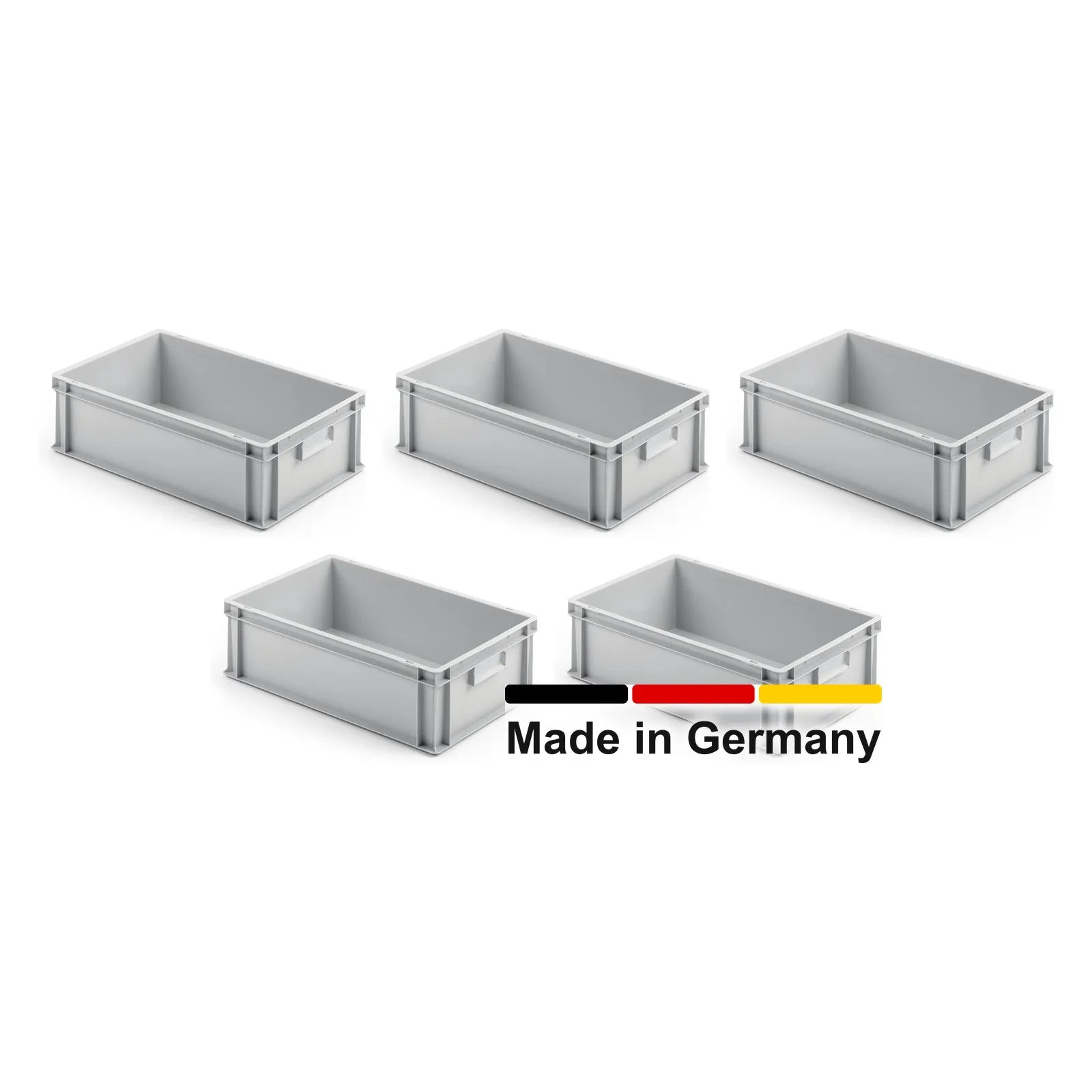 5x Eurobox 60x40x17 cm - UNISTA, Griffe geschlossen
