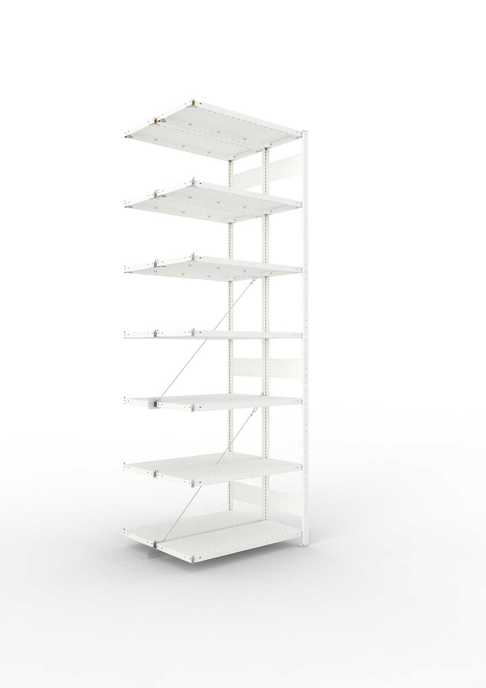 Metallregal Pro-Max Stecksystem Doppelanbauregal – 300×100×40 cm, 150 kg, RAL 7035