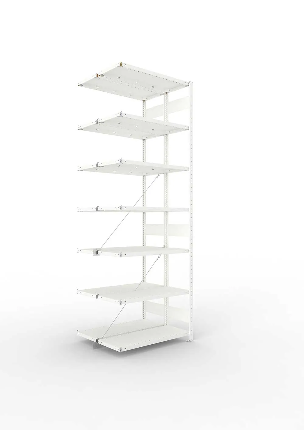 Metallregal Pro-Max Stecksystem Doppelanbauregal – 300×100×40 cm, 150 kg, RAL 7035