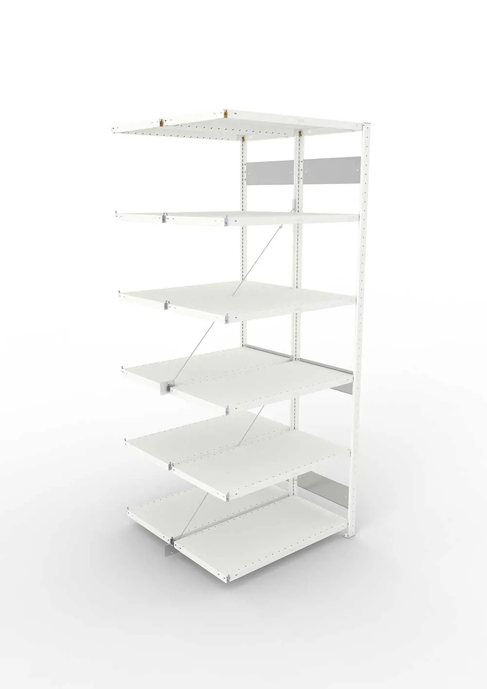 Metallregal Pro-Flex Stecksystem Doppelanbauregal – 250×100×40 cm, 230 kg, RAL 7035