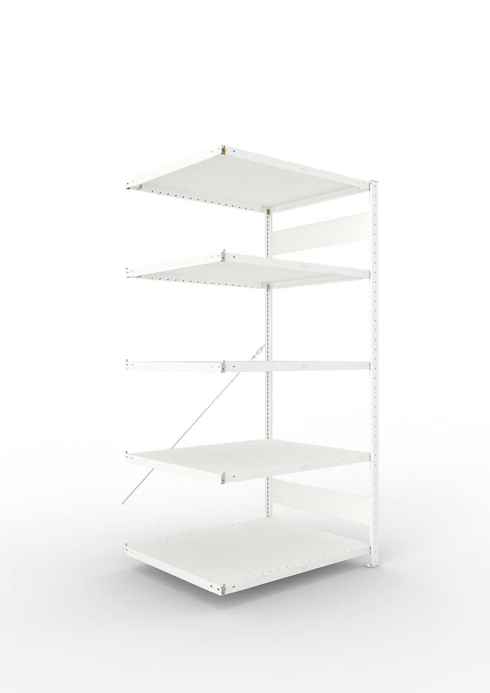 Metallregal Pro-Max Stecksystem Anbauregal – 200×100×80 cm, 230 kg, RAL 7035, 5 Böden