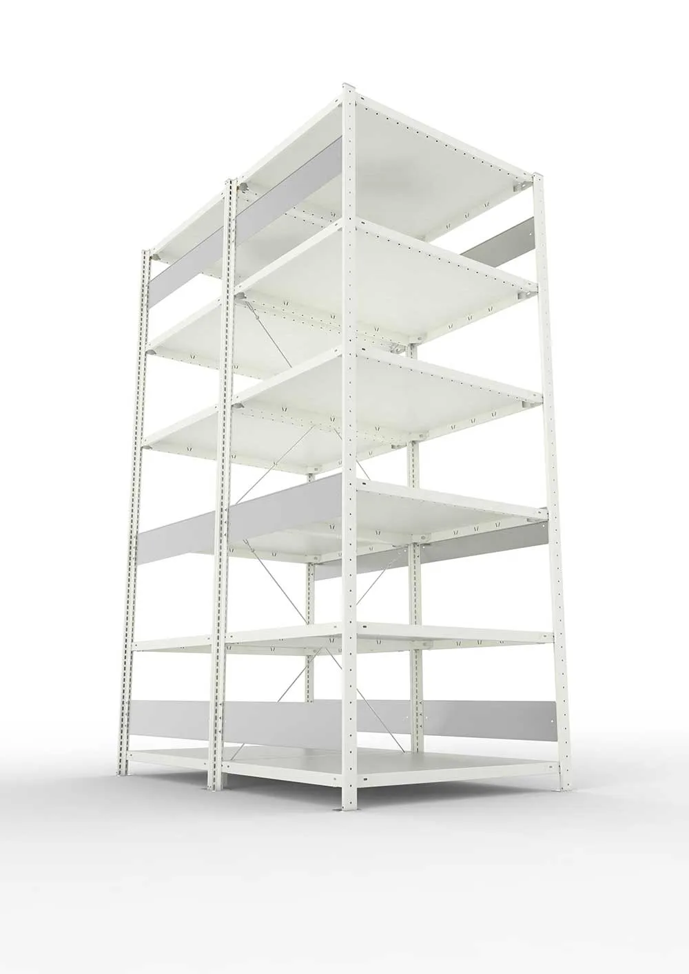 Metallregal Pro-Flex Stecksystem Doppelgrundregal – 250×100×80 cm, 230 kg, RAL 7035