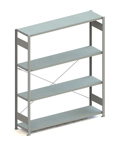 Metallregal Pro-Max Stecksystem Grundregal – 200×170×40 cm, 200 kg, verzinkt, 4 Böden