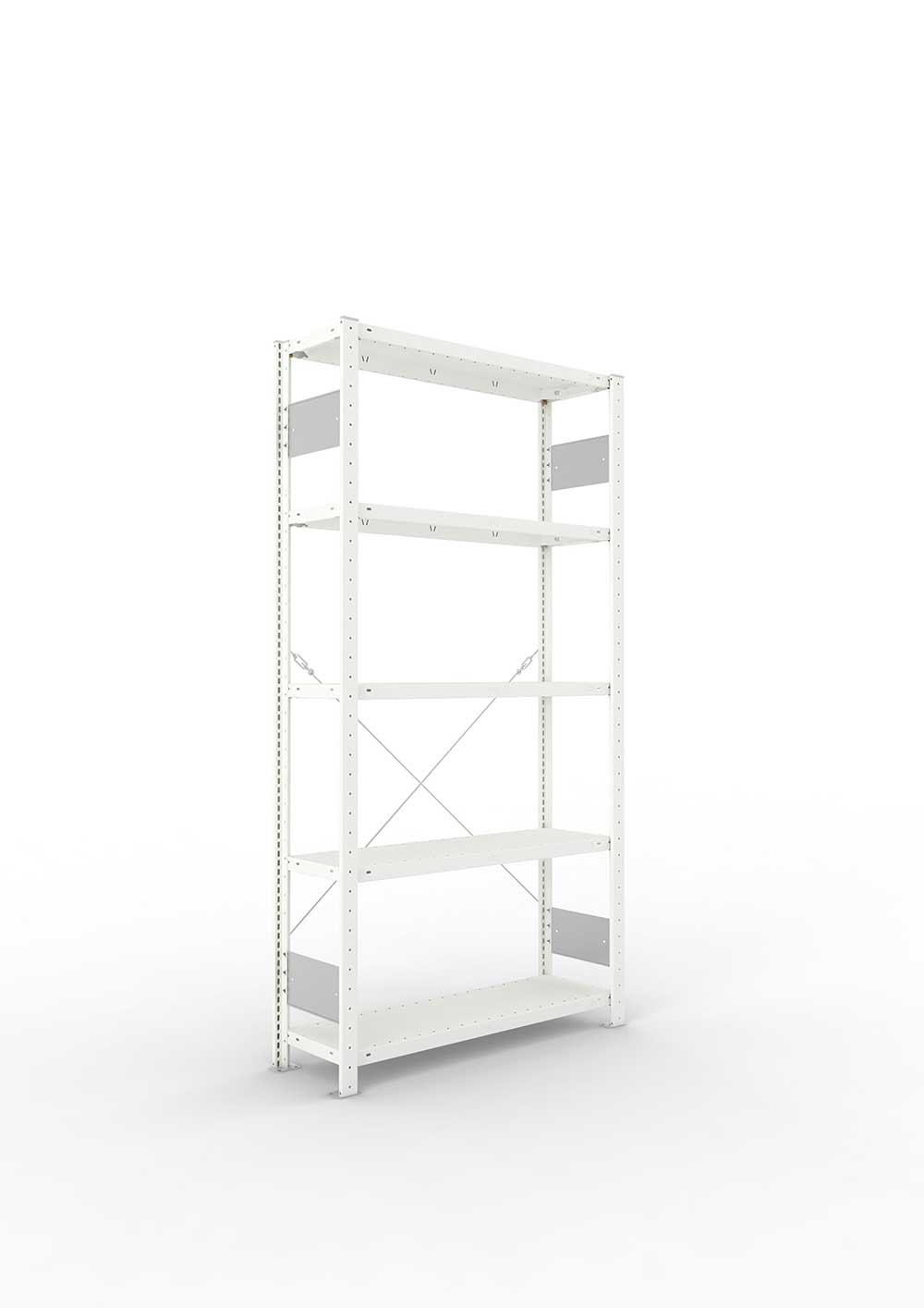 Metallregal Pro-Flex Stecksystem Grundregal – 200×100×30 cm, 150 kg, RAL 7035, 5 Böden