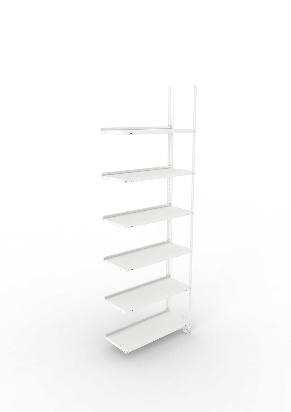 Büroregal Pro Schraubsystem Anbauregal – 220×75×30 cm, RAL 7035