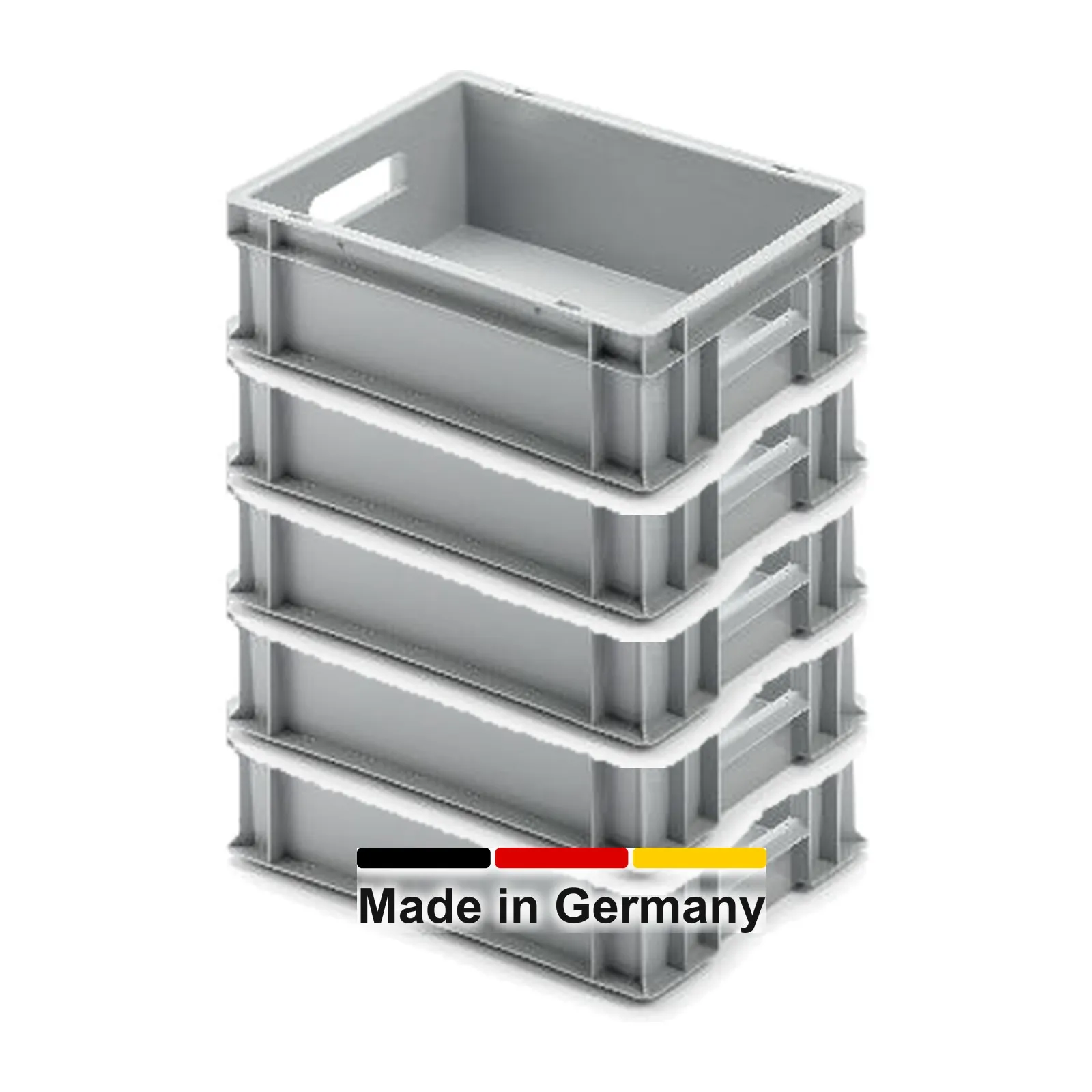 16x Eurobox 40x30x12 cm - UNISTA, Griffe offen