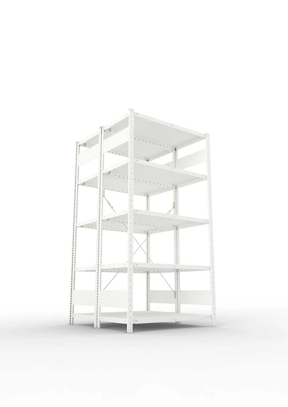 Metallregal Pro-Max Stecksystem Doppelgrundregal – 200×100×50 cm, 230 kg, RAL 7035