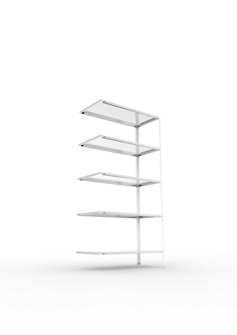 Kellerregal Pro Schraubsystem Anbauregal 200×100×50 cm, 80 kg, 5 Böden, verzinkt