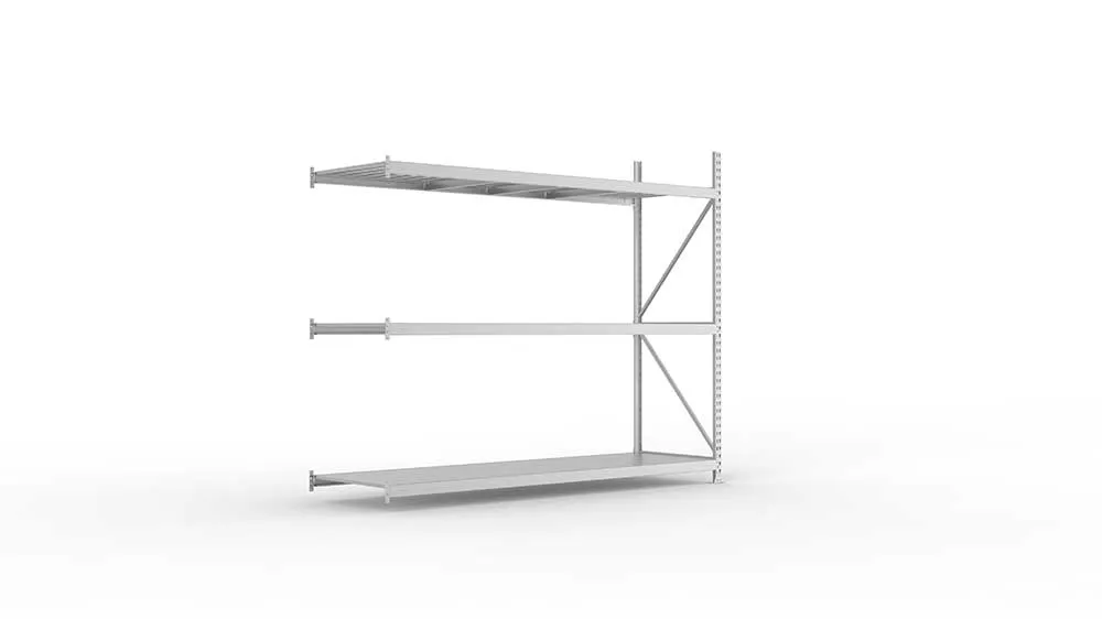 Weitspannregal Anbauregal 220×260×80 cm – Stahlpaneele, verzinkt