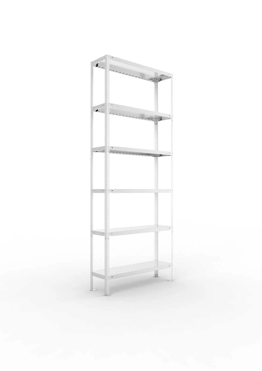 Kellerregal Pro Schraubsystem Grundregal 250×100×30 cm, 100 kg, 6 Böden, verzinkt