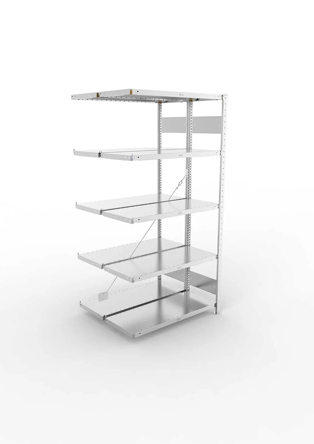 Metallregal Pro-Flex Stecksystem Doppelanbauregal – 200×100×40 cm, 230 kg, verzinkt