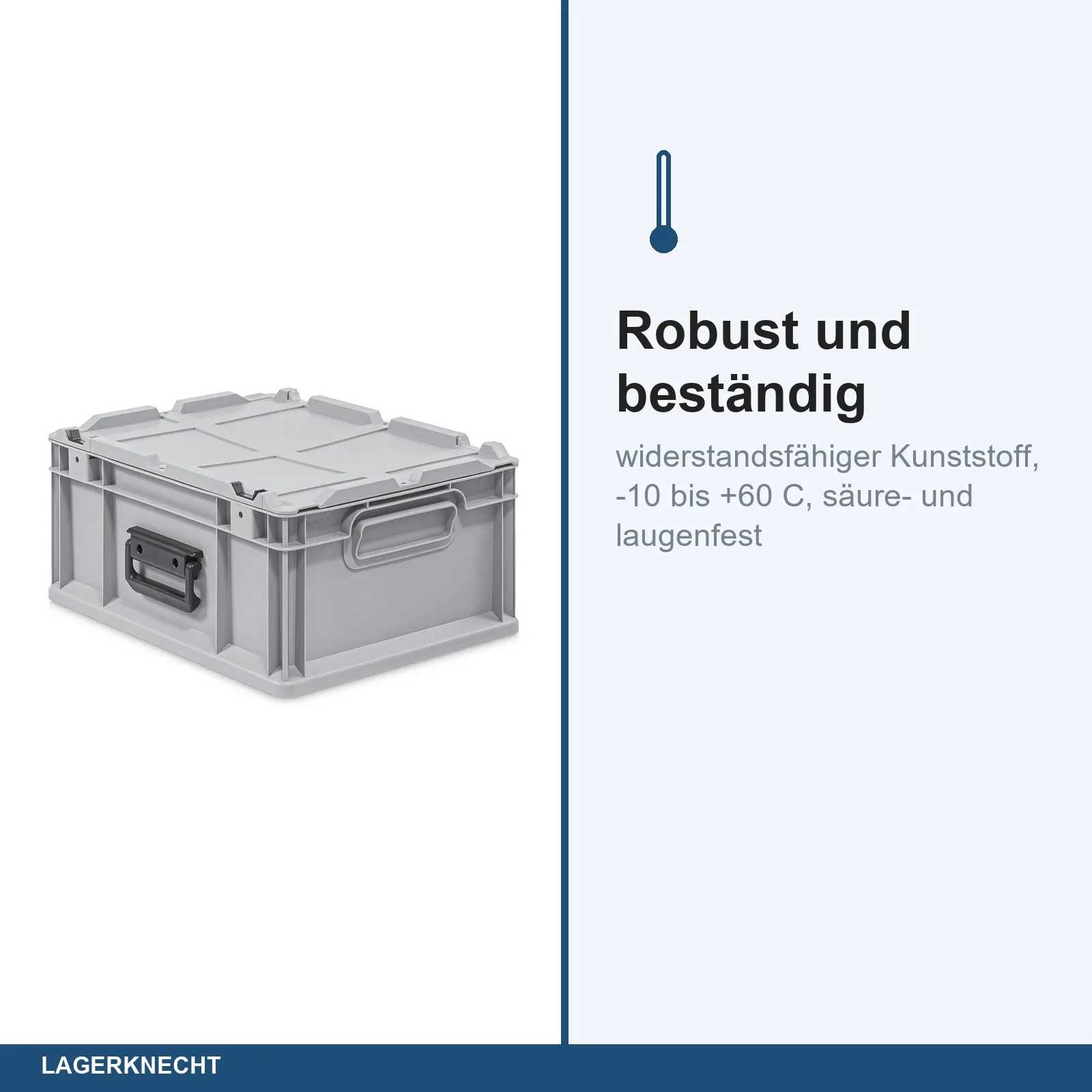 Eurokoffer 40x30x18 cm, NextGen Portable, Griffe geschl.