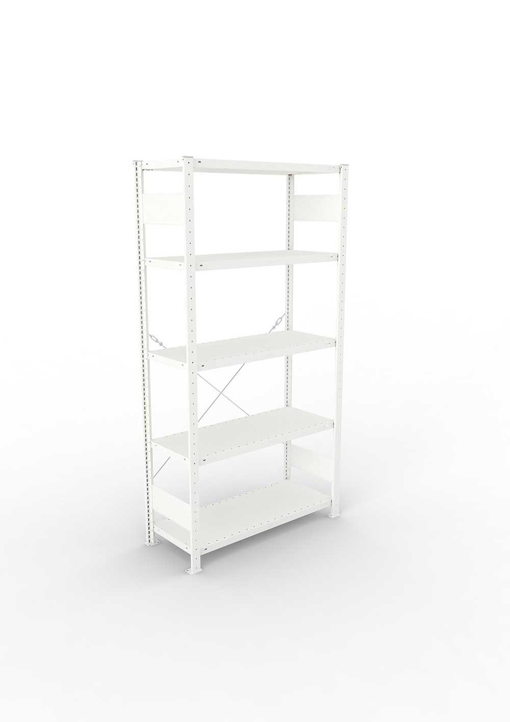 Metallregal Pro-Max Stecksystem Grundregal – 200×100×40 cm, 150 kg, RAL 7035, 5 Böden