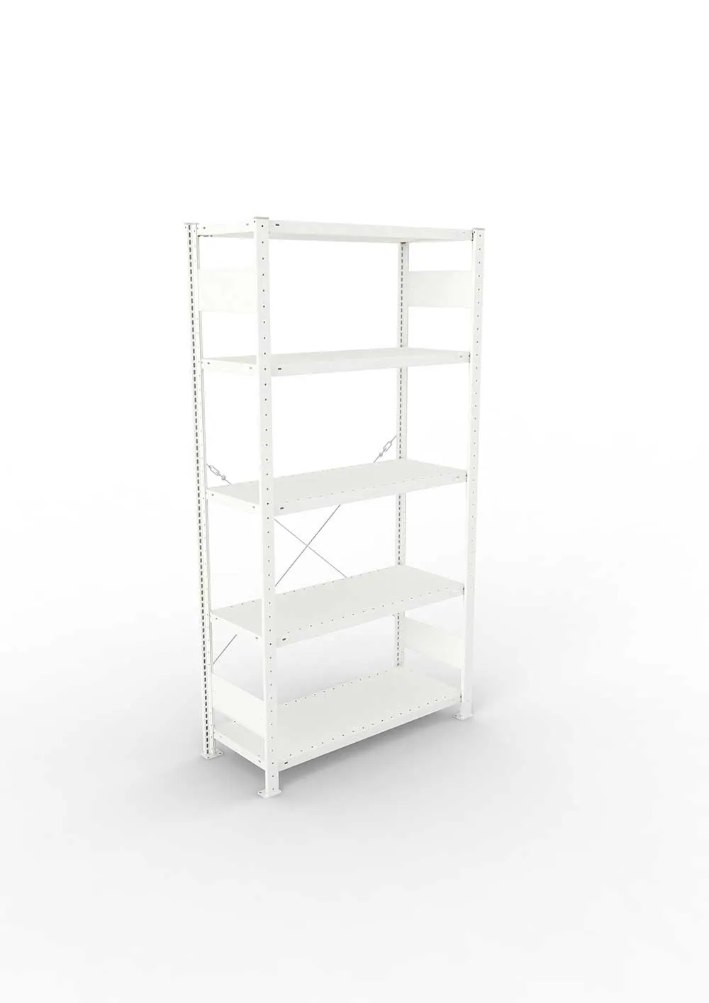 Metallregal Pro-Max Stecksystem Grundregal – 200×100×40 cm, 150 kg, RAL 7035, 5 Böden