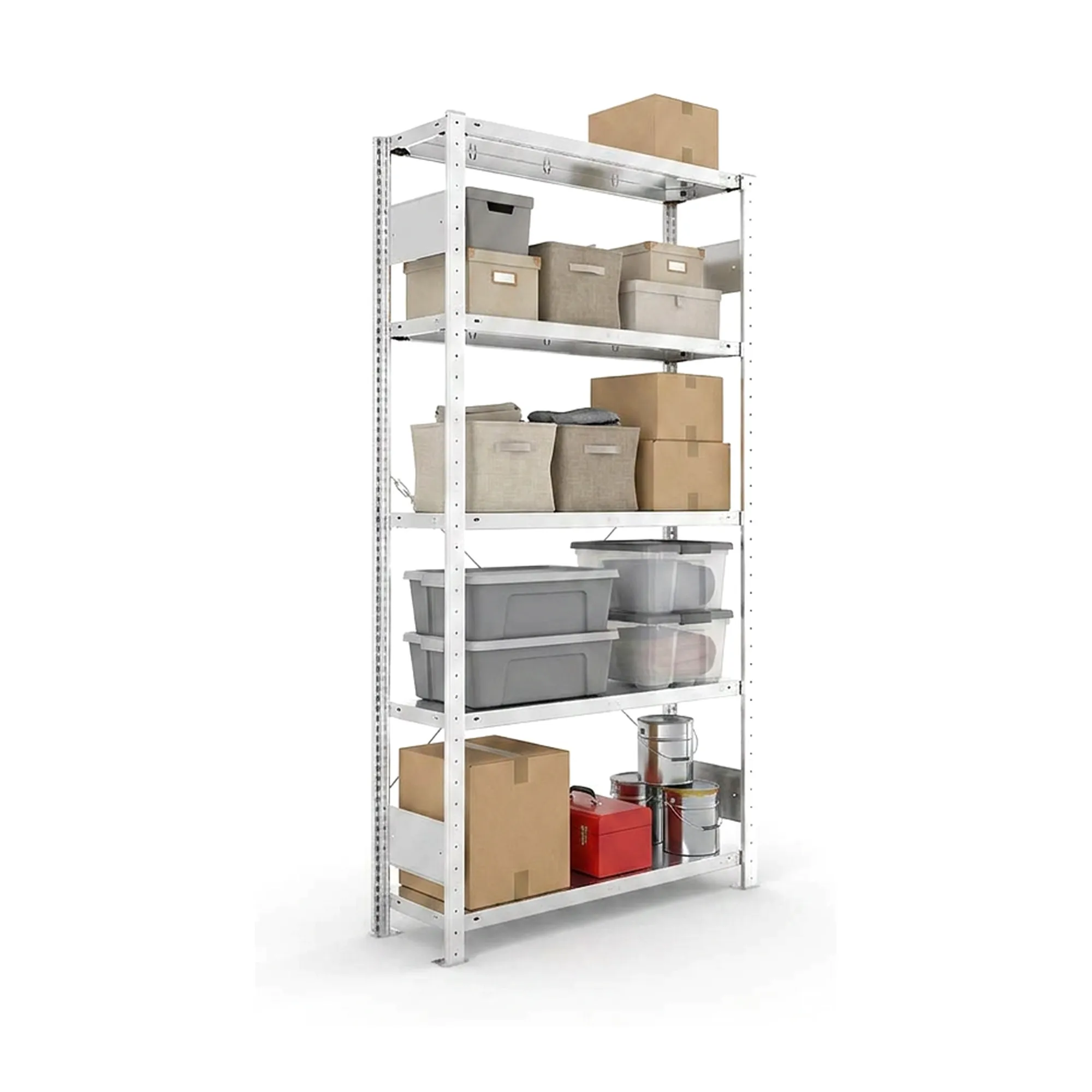Schwerlastregal Pro-Flex Stecksystem Grundregal – 200×100×30 cm, 150 kg, verzinkt, 5 Böden
