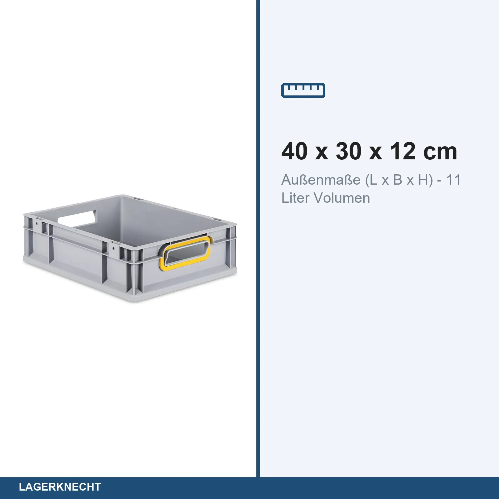 Eurobox 40x30x12 cm, NextGen, Griffe offen, gelb