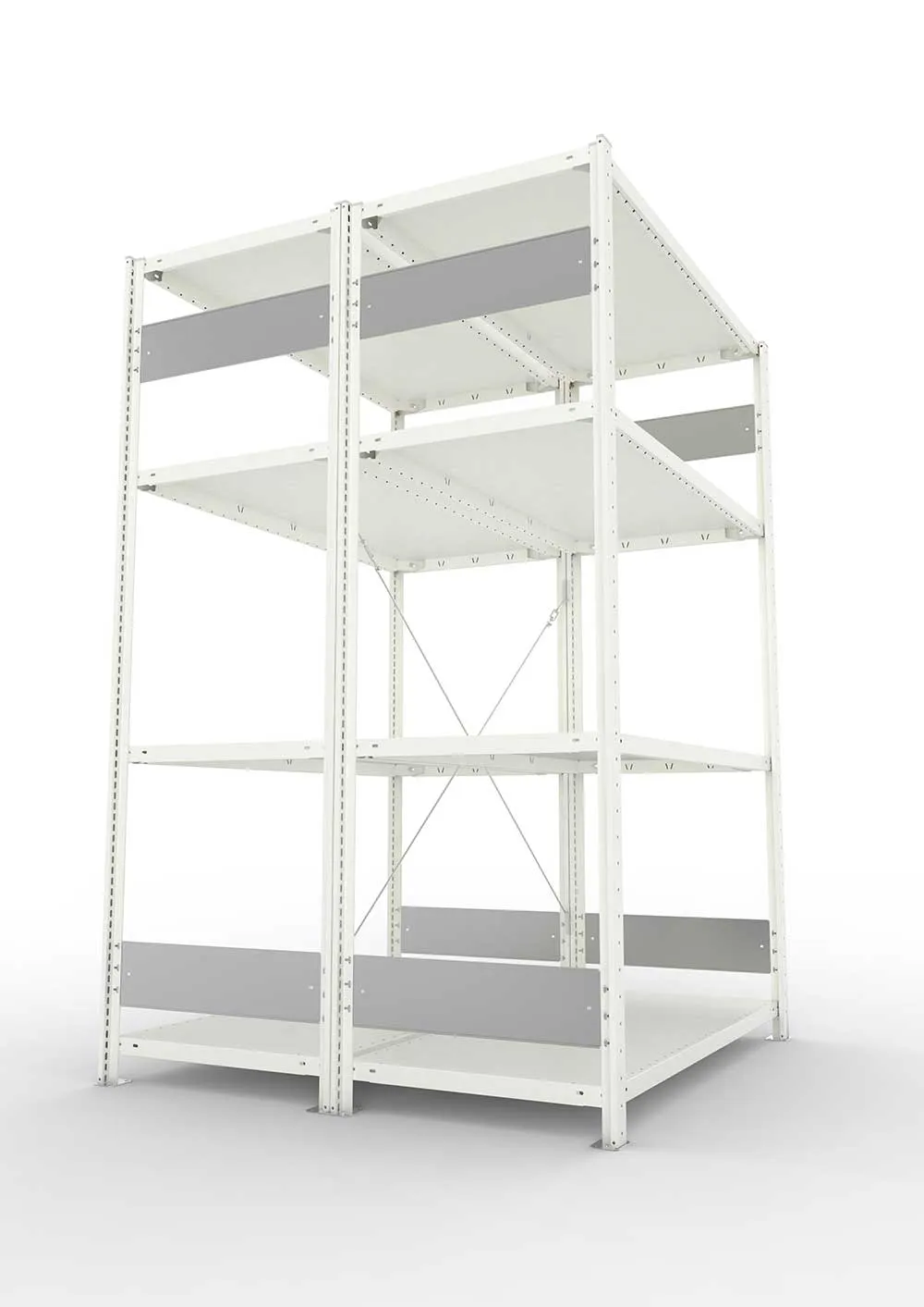 Metallregal Pro-Flex Stecksystem Doppelgrundregal – 200×130×60 cm, 230 kg, RAL 7035
