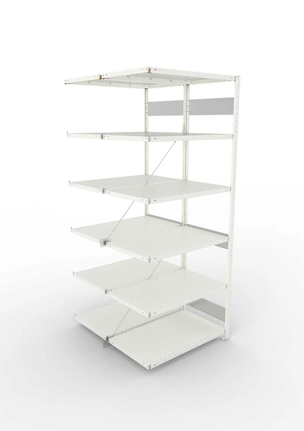Metallregal Pro-Flex Stecksystem Doppelanbauregal – 250×100×60 cm, 150 kg, RAL 7035