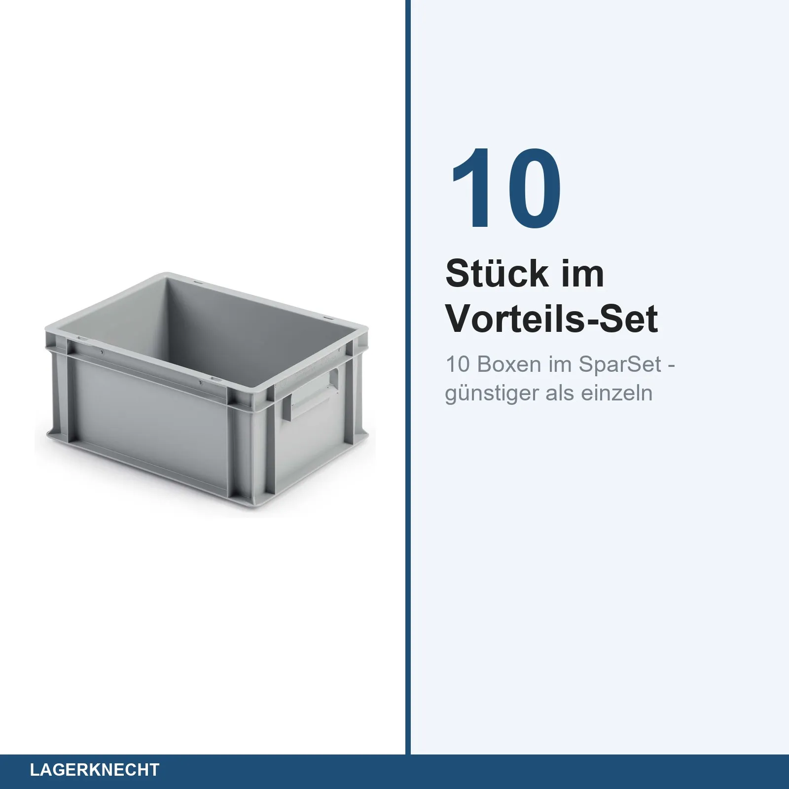 10x Eurobox 40x30x17 cm - UNISTA, Griffe geschlossen