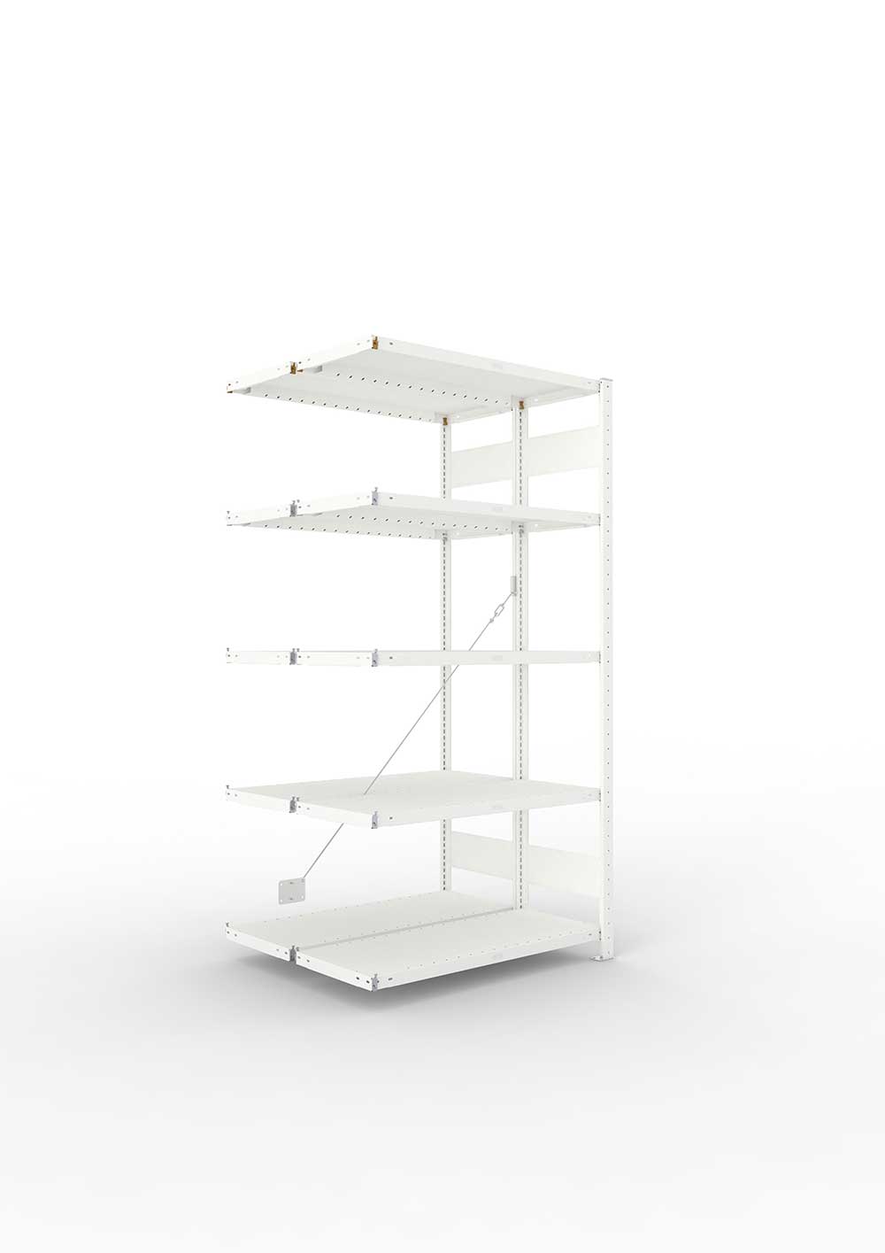 Metallregal Pro-Max Stecksystem Doppelanbauregal – 200×100×40 cm, 230 kg, RAL 7035