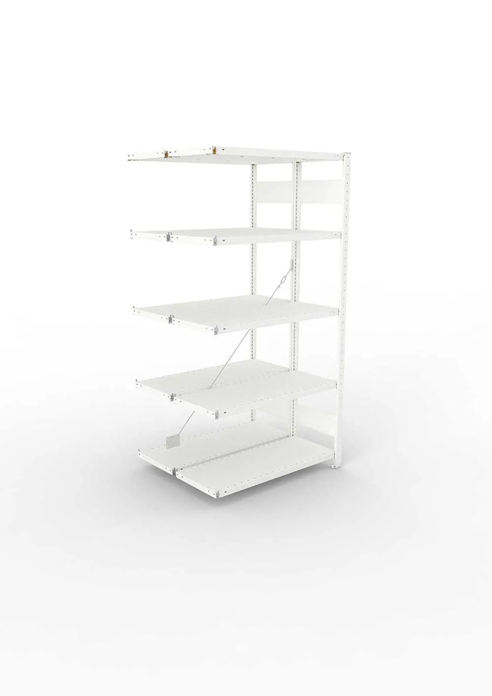 Metallregal Pro-Max Stecksystem Doppelanbauregal – 200×100×40 cm, 150 kg, RAL 7035