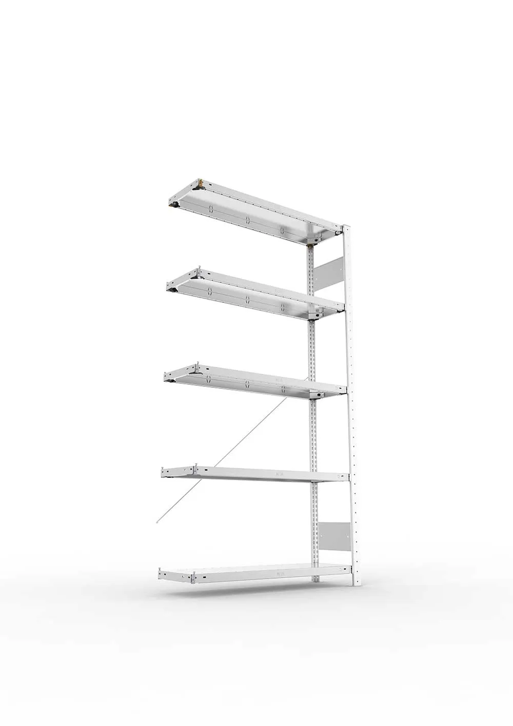 Metallregal Pro-Flex Stecksystem Anbauregal – 200×100×30 cm, 150 kg, verzinkt, 5 Böden