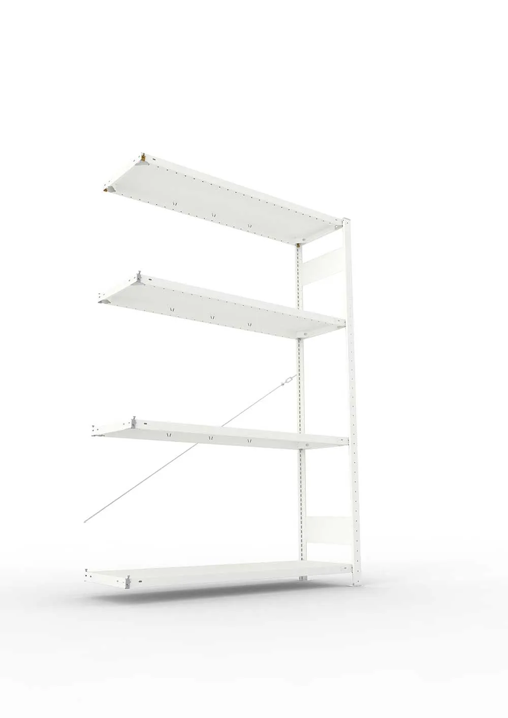 Metallregal Pro-Max Stecksystem Anbauregal – 200×130×40 cm, 230 kg, RAL 7035, 4 Böden