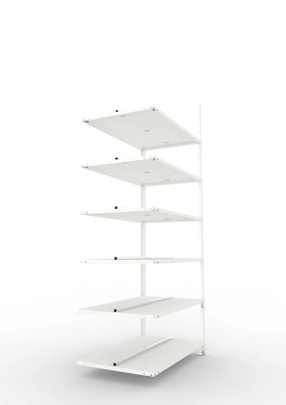 Büroregal Pro Schraubsystem Anbauregal – 220×100×60 cm, RAL 7035