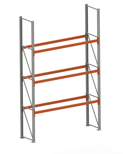 Palettenregal Patronum Stabil GR 4400 x 2700 x 800 vzk /RAL 2001 kpl. S mit Holm 85/15 & 4 Lagerebenen – Produktabbildung