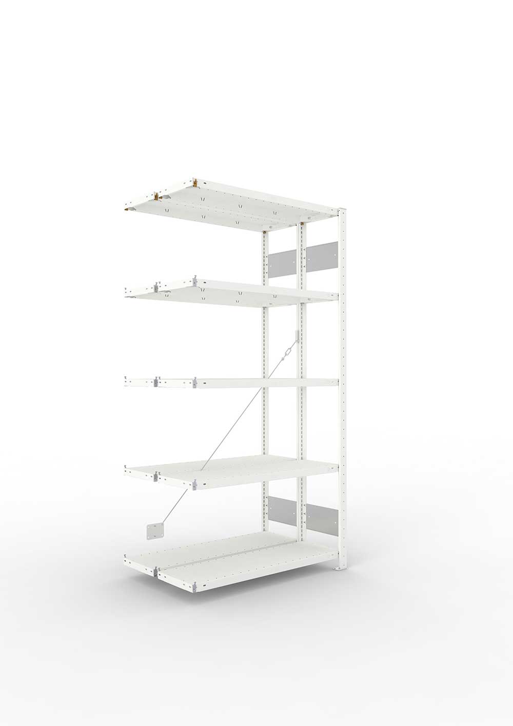 Metallregal Pro-Flex Stecksystem Doppelanbauregal – 200×100×30 cm, 150 kg, RAL 7035