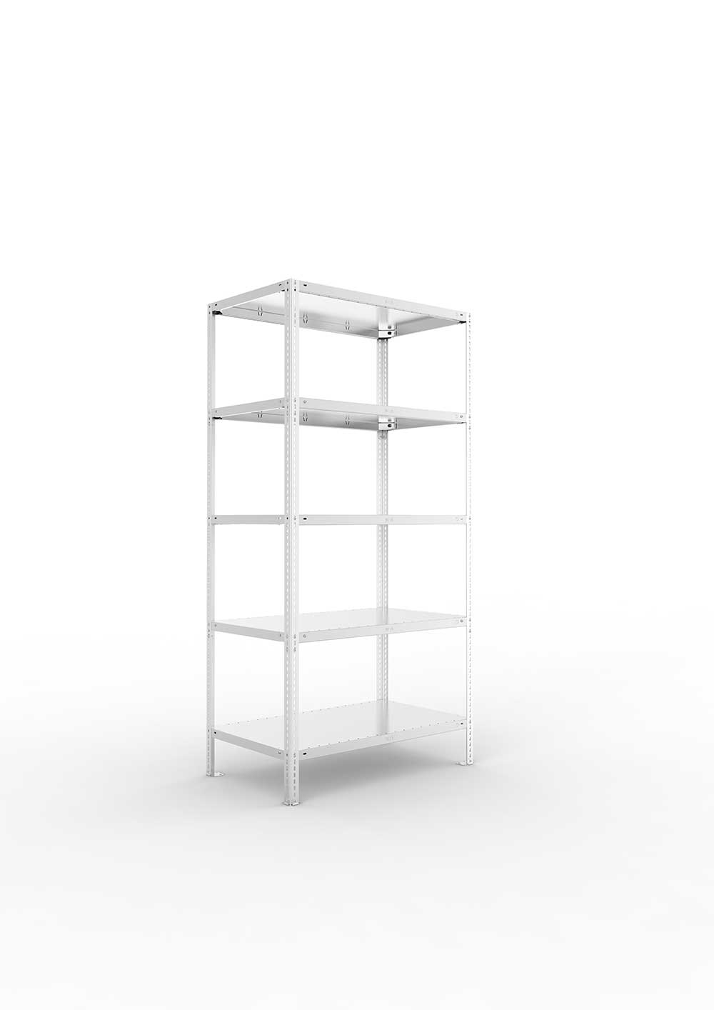Kellerregal Pro Schraubsystem Grundregal 200×100×60 cm, 150 kg, 5 Böden, verzinkt