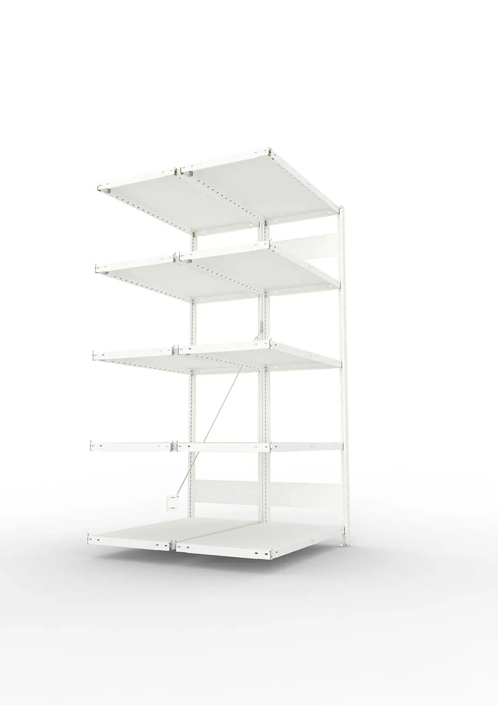 Metallregal Pro-Max Stecksystem Doppelanbauregal – 200×100×50 cm, 230 kg, RAL 7035