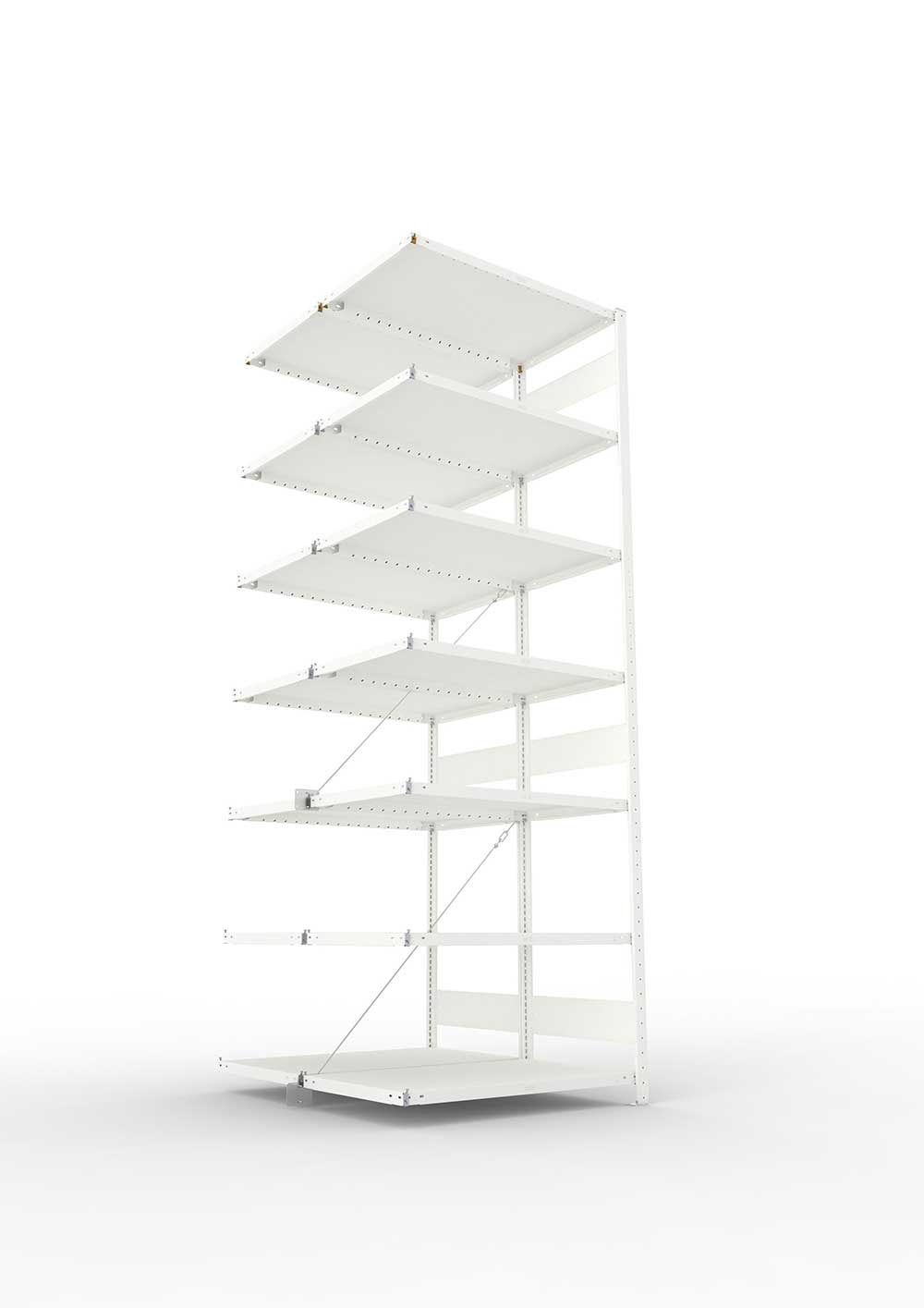Metallregal Pro-Max Stecksystem Doppelanbauregal – 300×100×60 cm, 230 kg, RAL 7035
