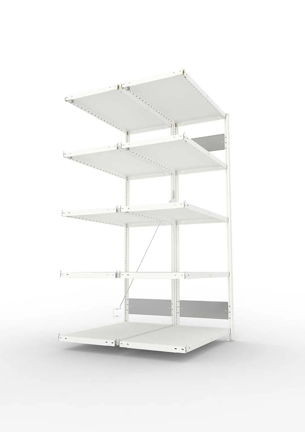 Metallregal Pro-Flex Stecksystem Doppelanbauregal – 200×100×50 cm, 230 kg, RAL 7035